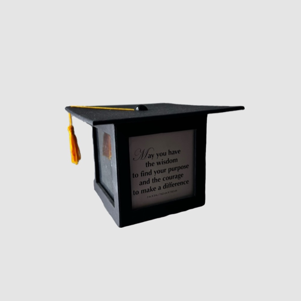 3x3 inch graduation cap cube photo frame